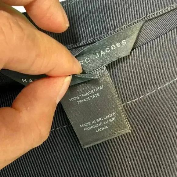 Mark By Mark Jacobs Navy Blue Clark Zipper 100% Triacetate Dress Size Medium - Picture 9 of 13